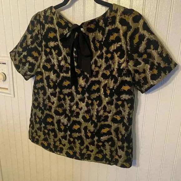 Hutch Anthropologie metallic leopard back tie top - Picture 7 of 7
